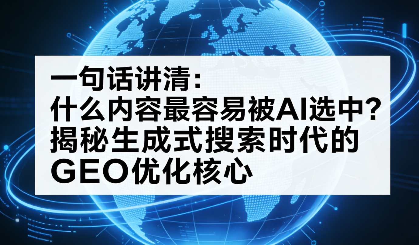 一句话讲清：什么内容最容易被AI选中？揭秘生成式搜索时代的GEO优化核心