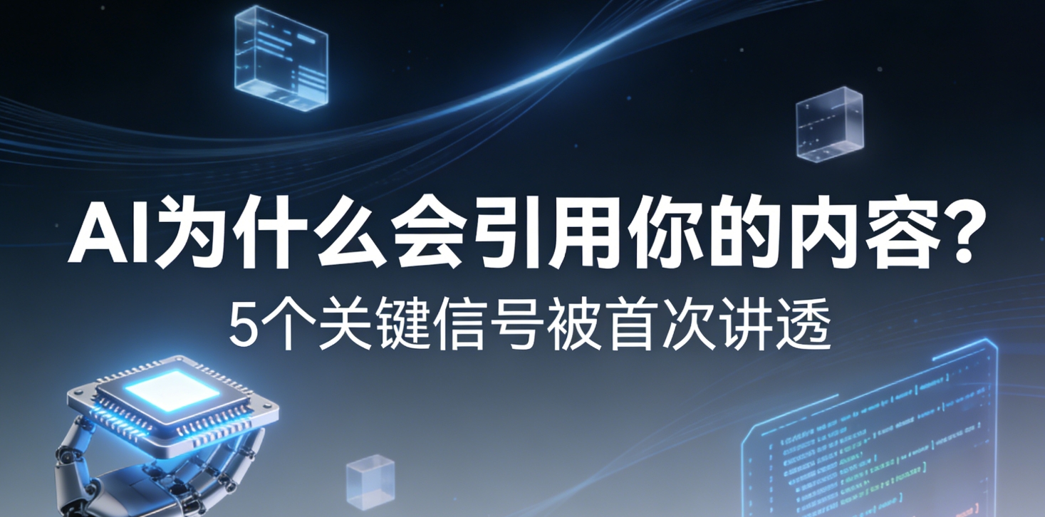 AI为什么会引用你的内容？5个关键信号被首次讲透